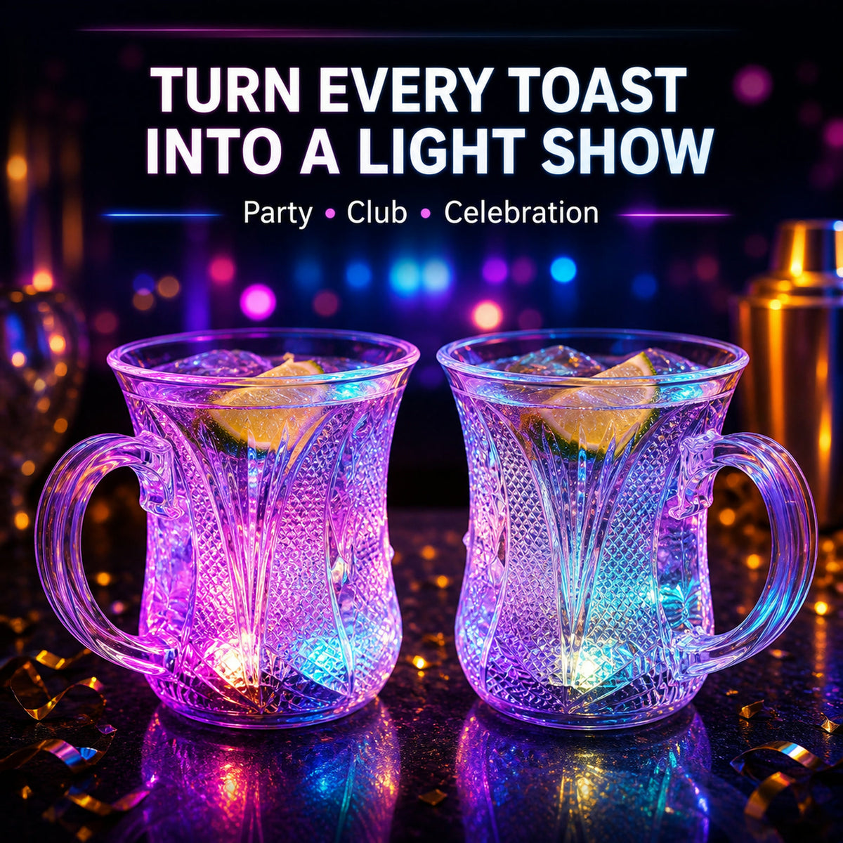 LED Party Cups – Flashing Water-Activated Glasses | Indo Glow