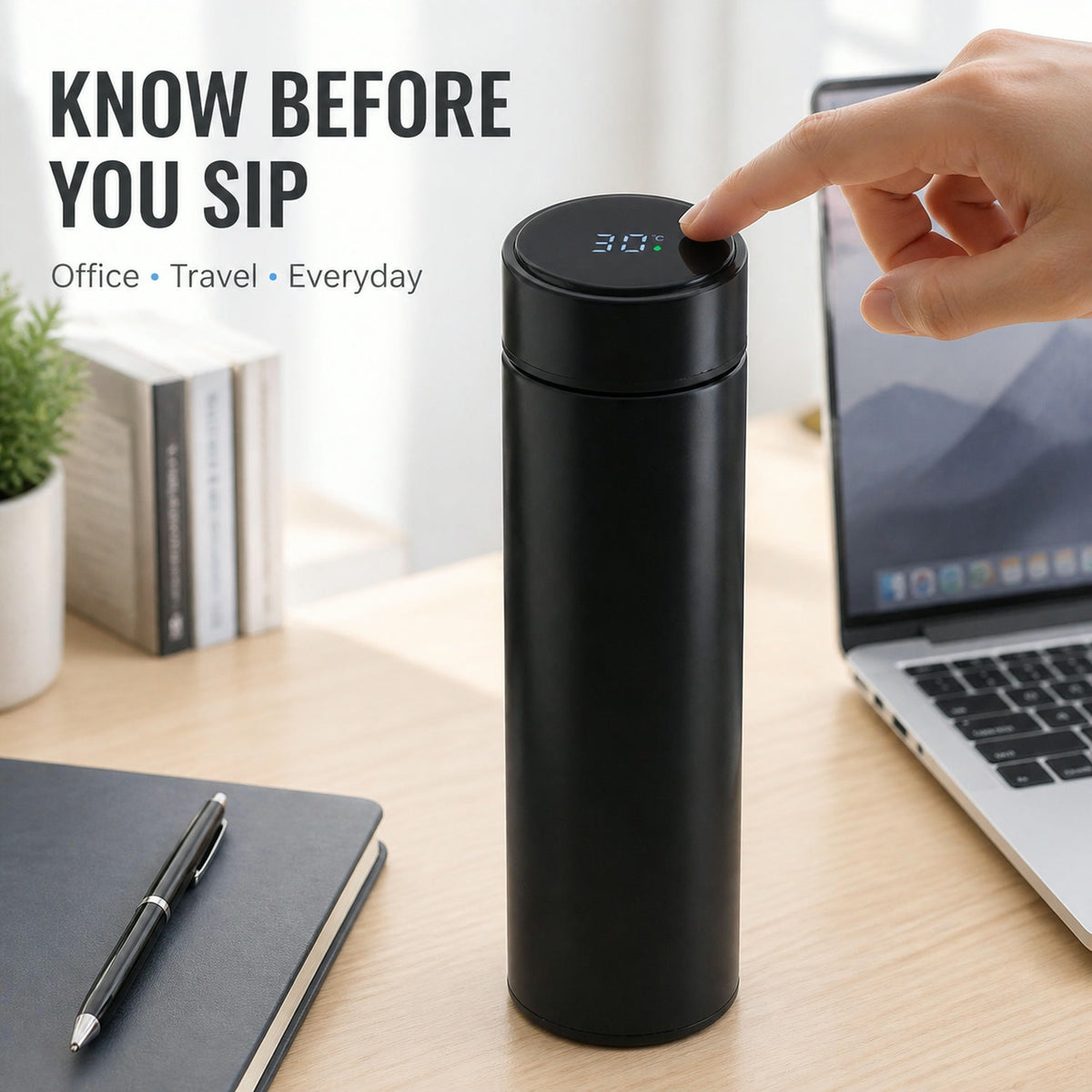 Vacuum Insulated Water Bottle – LED Temp Display 500ML