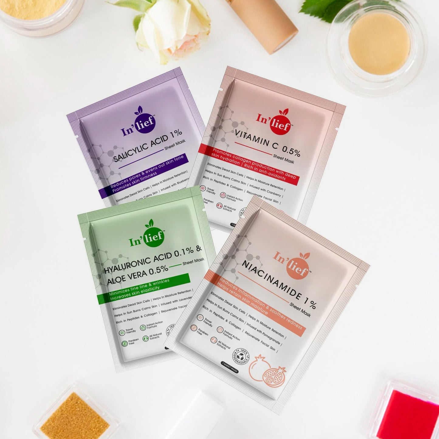 In'lief Hydrating & Brightening Sheet Face Mask (1 Pc, Assorted)