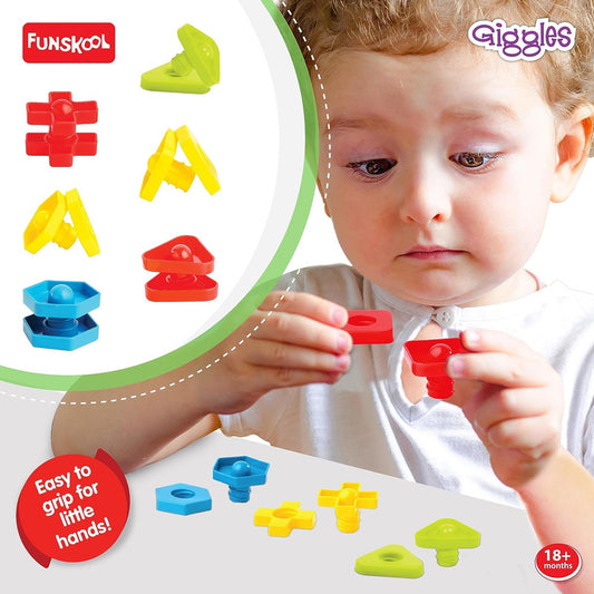 Funskool Giggles Nuts & Bolts Learning Toy – Educational Shape & Color Matching Activity for Kids