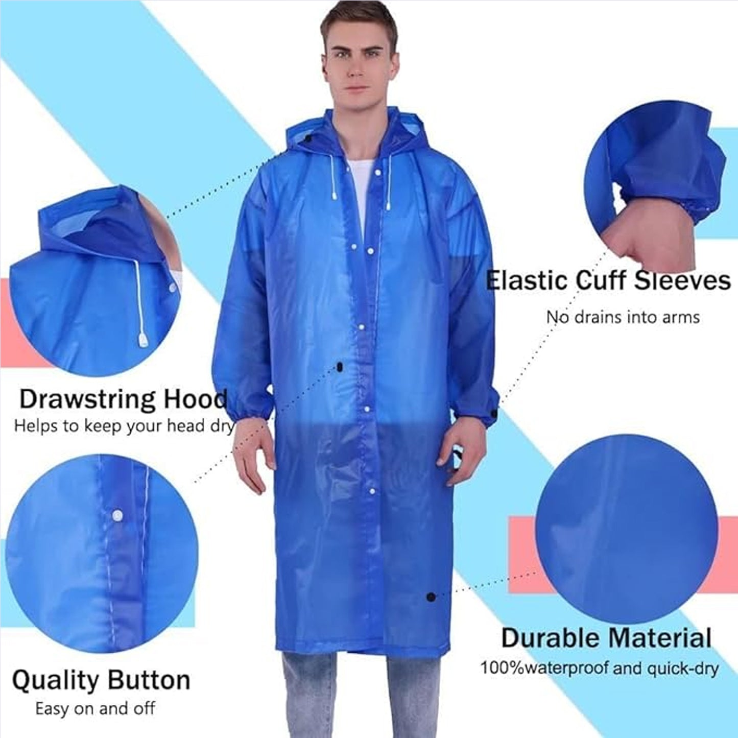 Kids travel rain protection raincoat