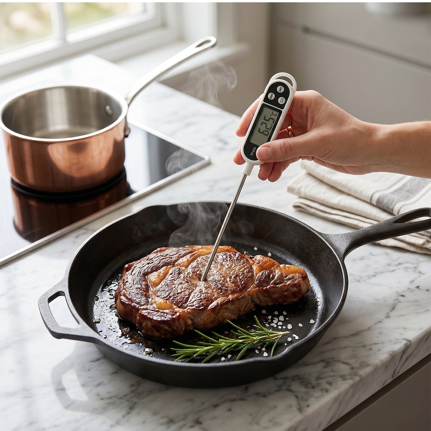 Digital Food Thermometer with LCD Display (1 Pc)