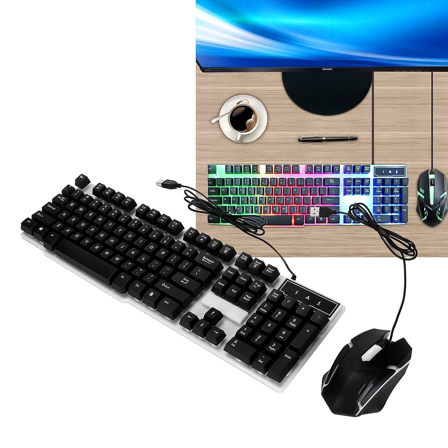 SpectrumGlow 104 Backlit Keyboard and Mouse