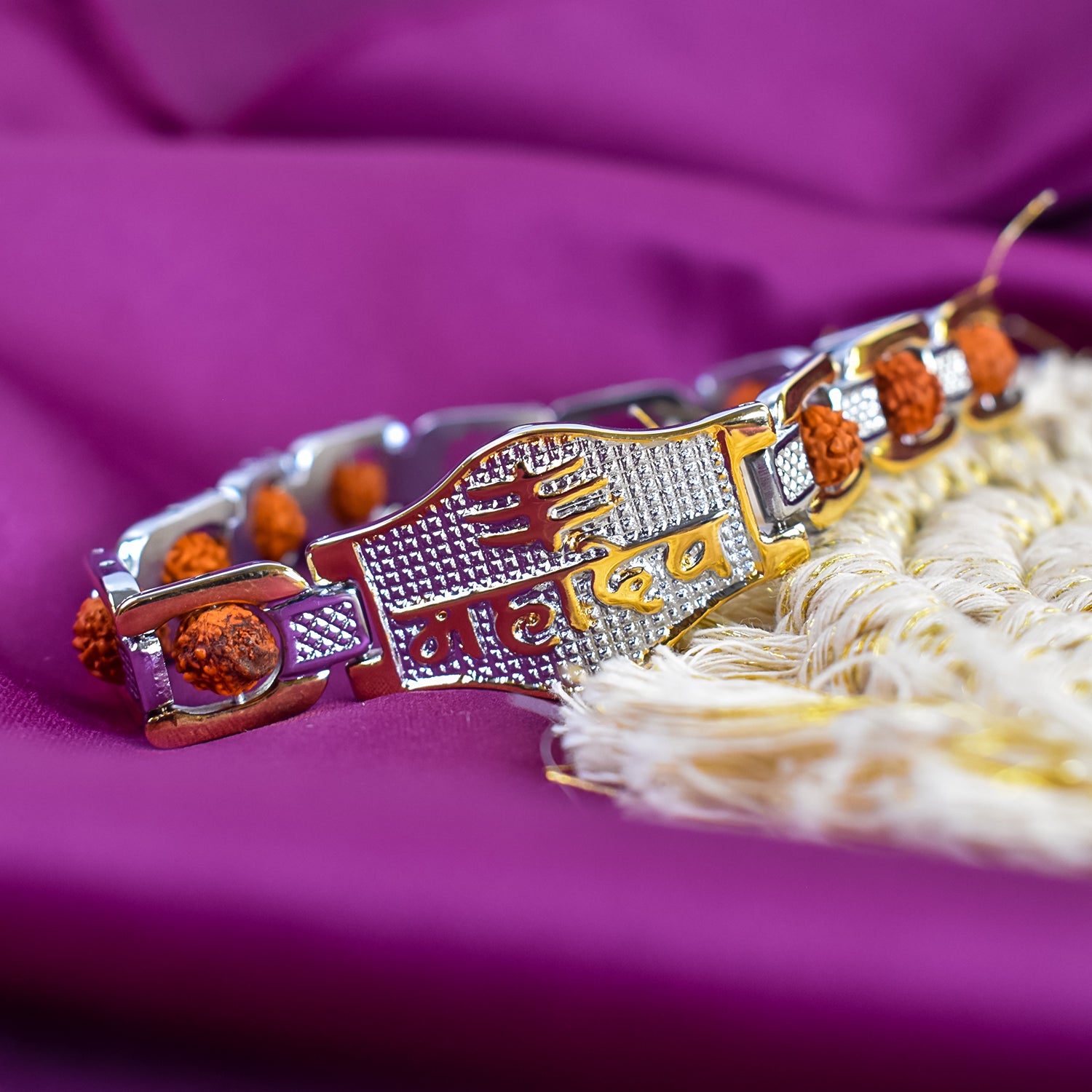 Mahadev Name  Bracelet with Rudraksha: Divine Strength and Protection