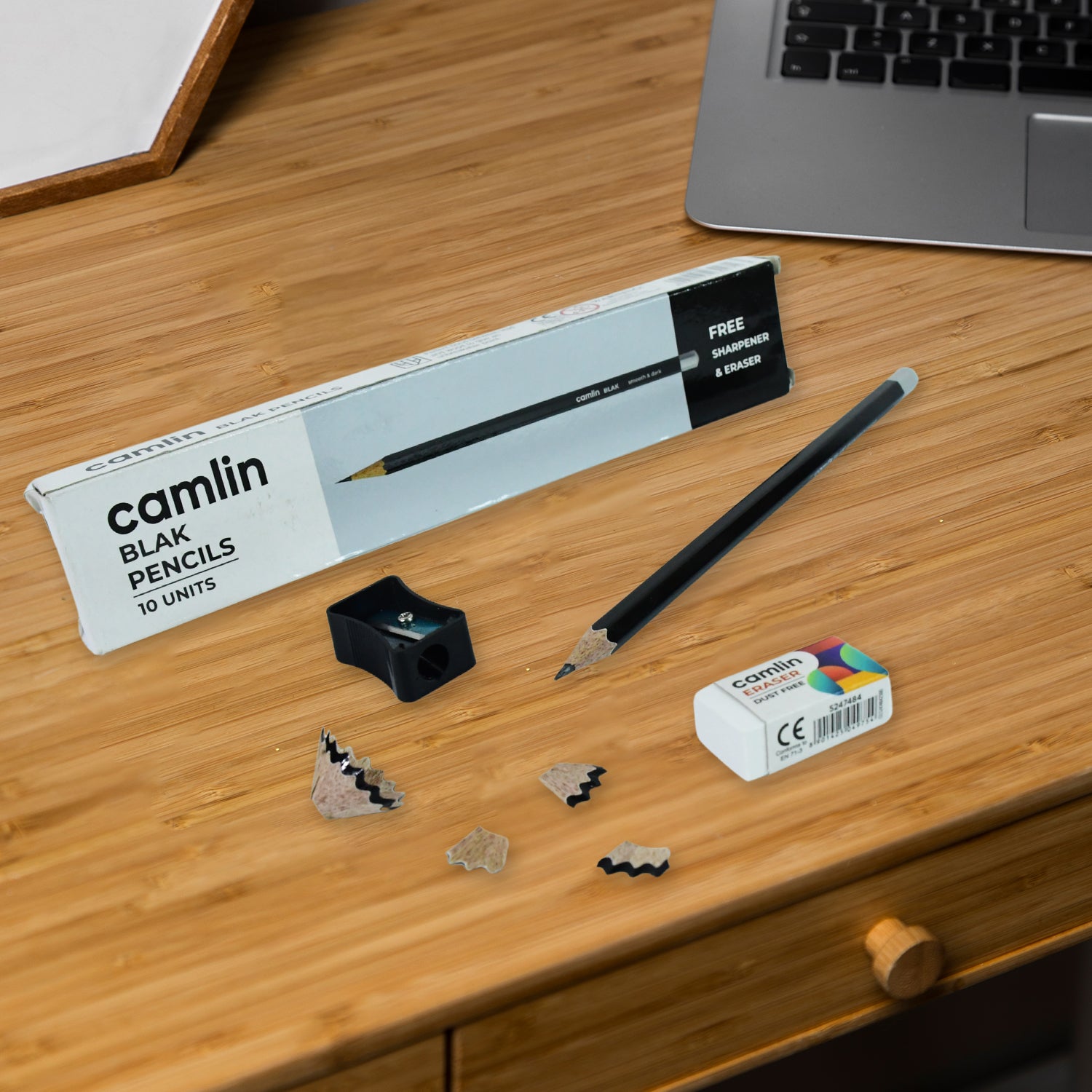 Camlin Black Pencils – Pack of 10 Smooth Writing Graphite Pencils