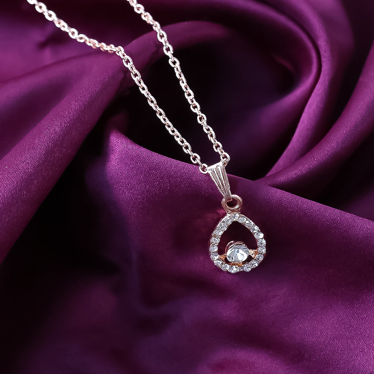Teardrop Pendant Necklace Jwellery For Women And Girls (1Pc)