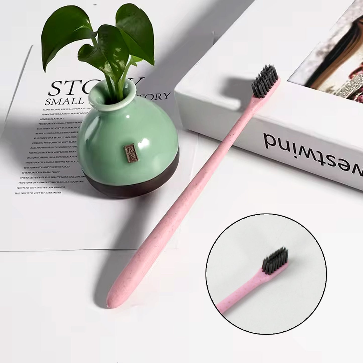 Soft Toothbrush With Toothbrush Cover Cleaner Scraper for Men and Women, Kids, Adults Plastic Toothbrush Cover / Case / Holder (1 Pc / Mix Color)