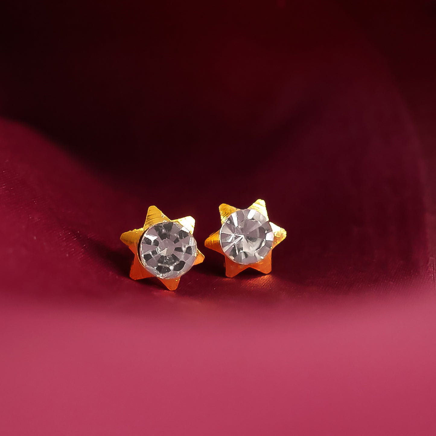 Stud Earrings With Single Stone Alloy Stud Earring (Set Of 12)