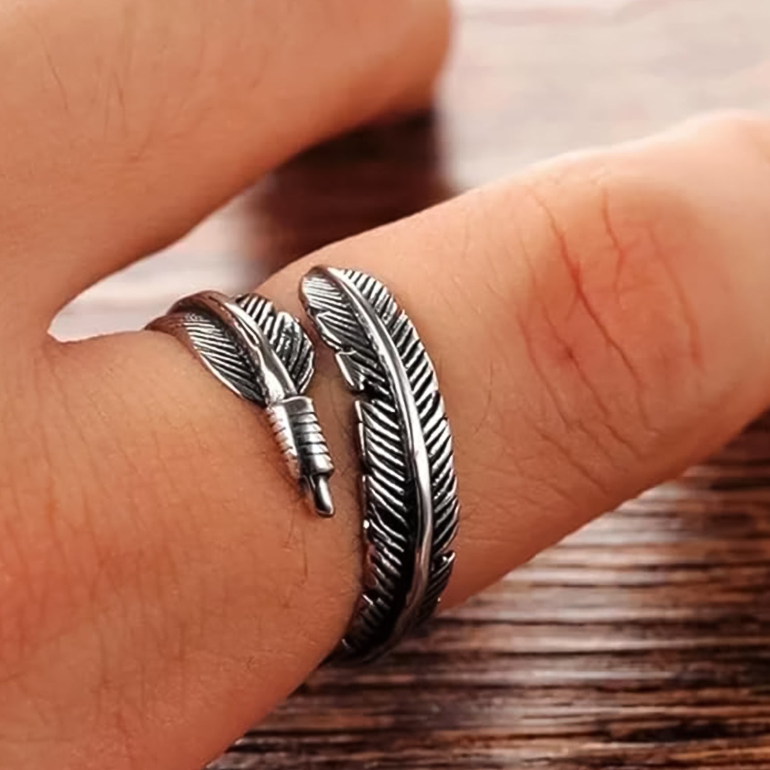 Boho Feather Ring, Gift for Her
