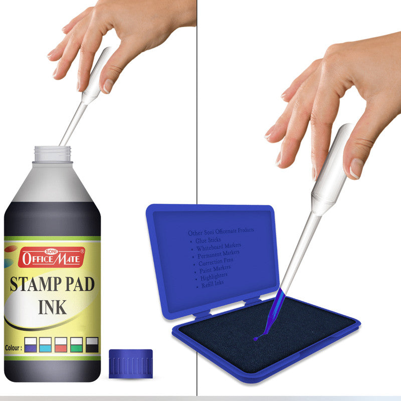 Office Mate Feather Touch Stamp Pad Medium – Blue Colour (108mm × 65mm)
