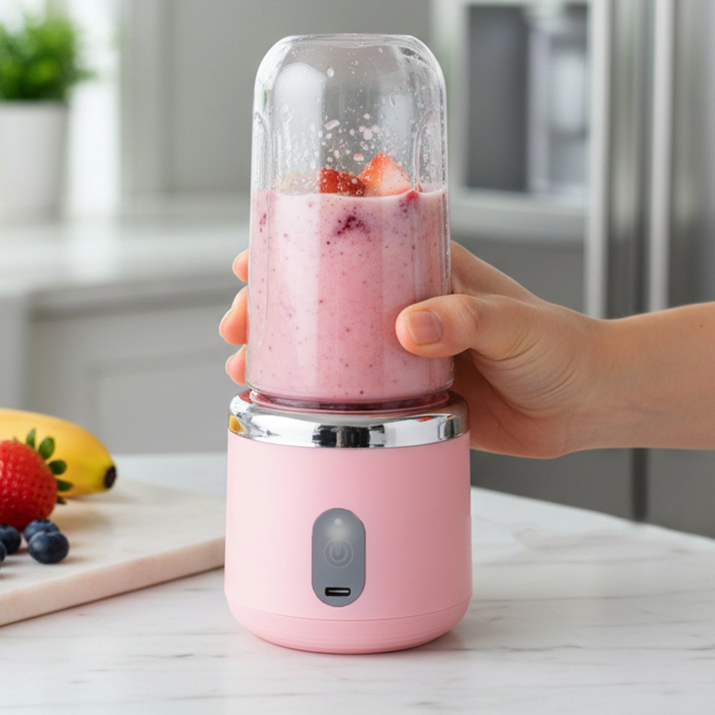 Rechargeable fruit blender mixer