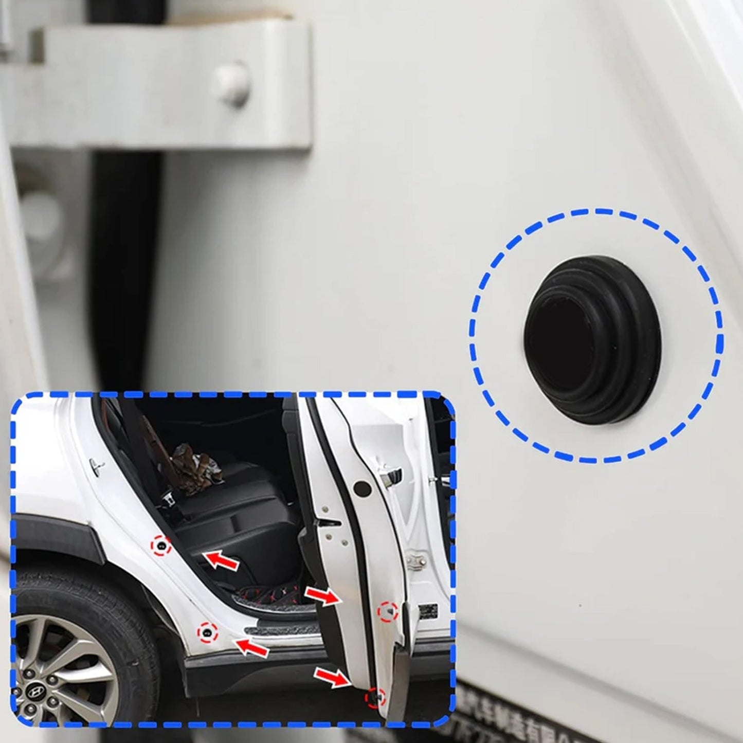 Close-up of Rubber Car Door Shock Absorber material