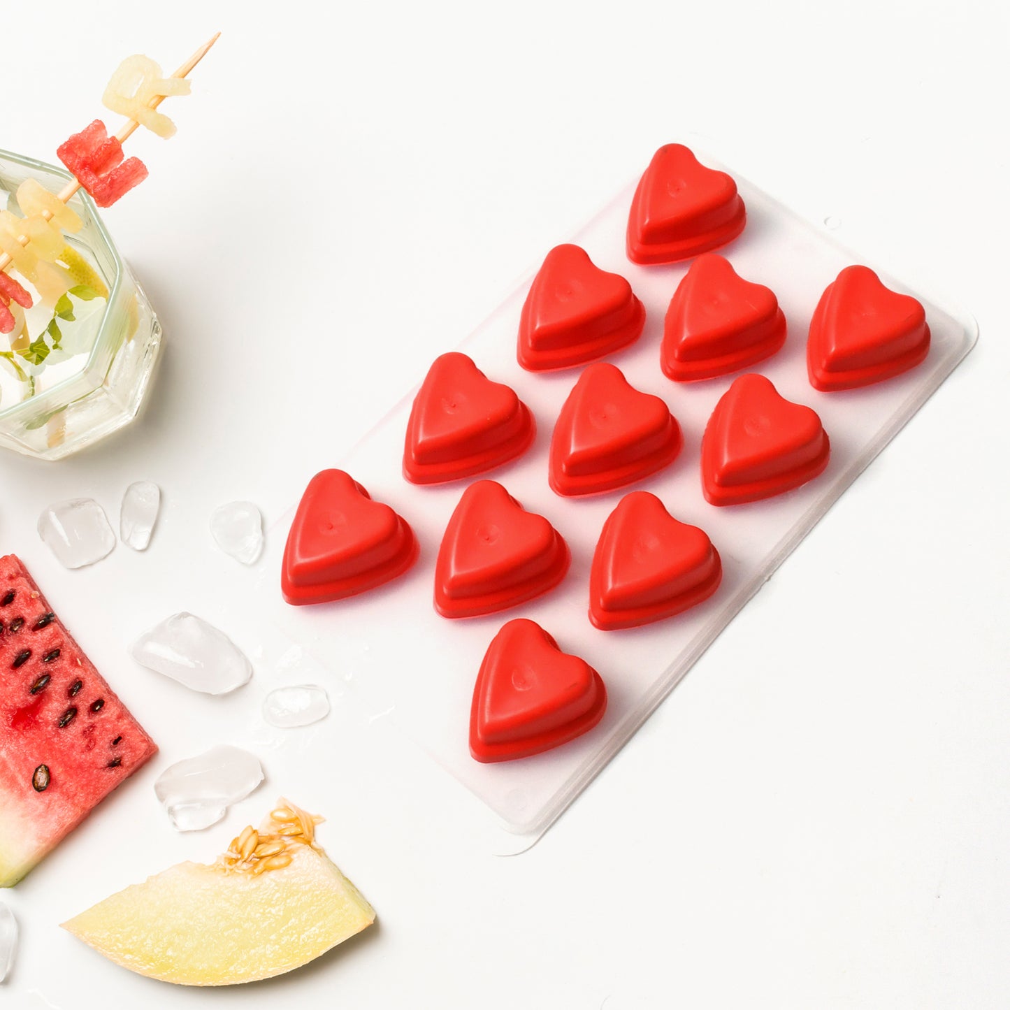 सिलिकॉन मोल्ड आइस क्यूब ट्रे क्रिएटिव स्वीट मल्टी टाइप आइस ट्रे बकेट, आइस क्यूब ट्रे मल्टी फ्रूट शेप आइस ट्रे (1 पीस)