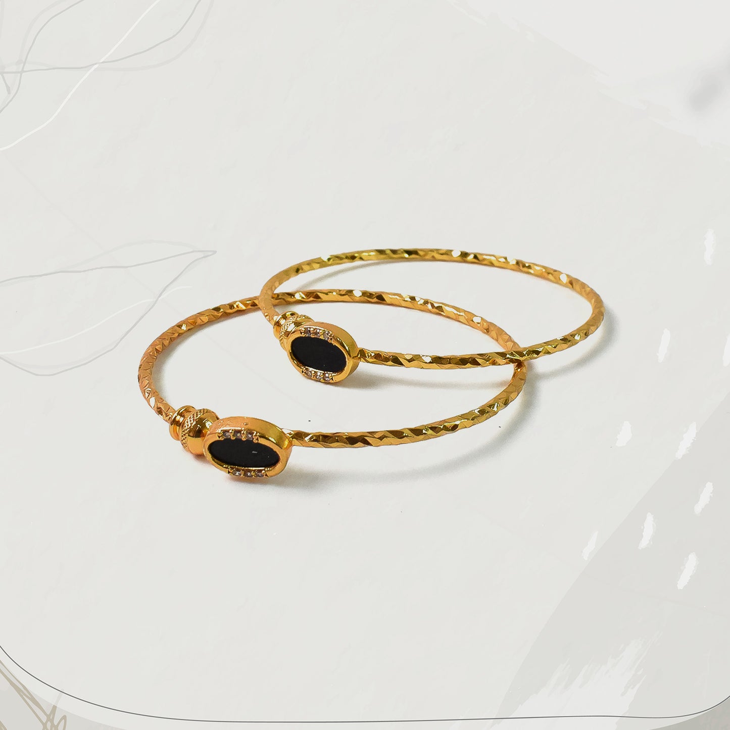 Timeless Golden Bangles (1 Pair)