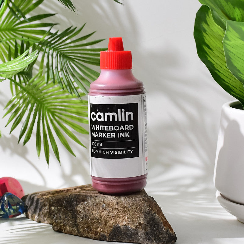 Camlin Whiteboard Marker Ink 100 ml – Black Color Refill Ink for High Visibility