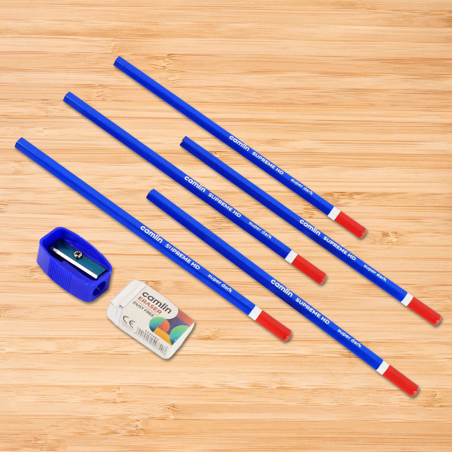 Superme hd Wooden Pencil With Sharpener and Eraser