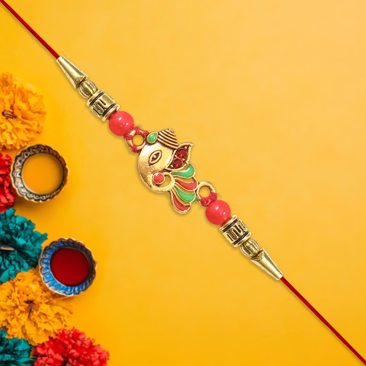 Ganpati Rakhi Blessing for Her Brother’s Success