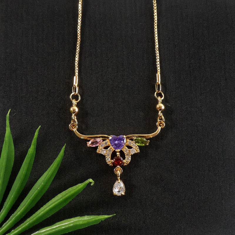 Elegant Multicolor Crystal Flower Pendant Necklace