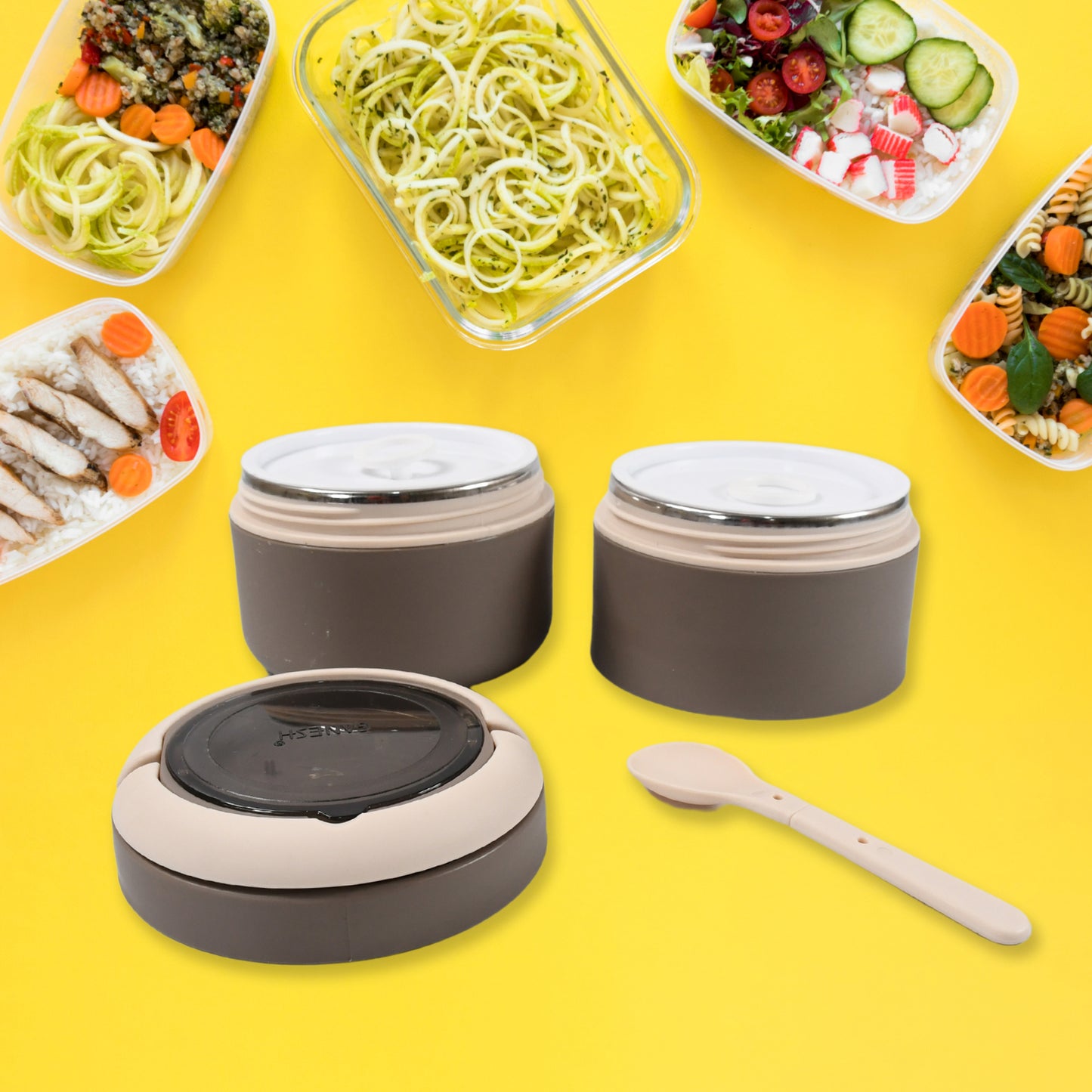 Ganesh Stack 2-Layer Stainless Steel Leak-Proof Lunch Box for Office, School, Picnic