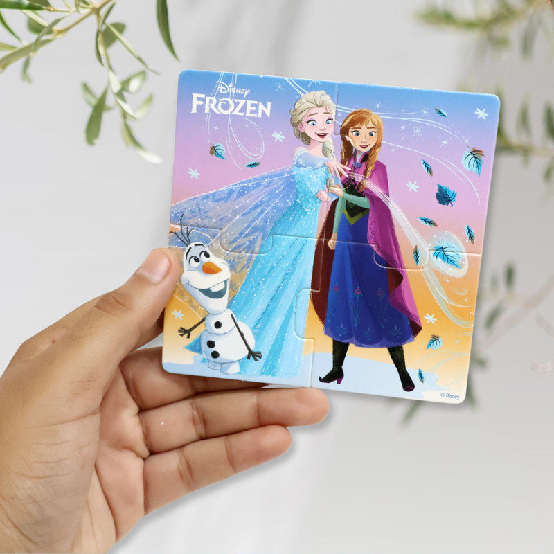 Close-up of Disney Frozen puzzle pieces