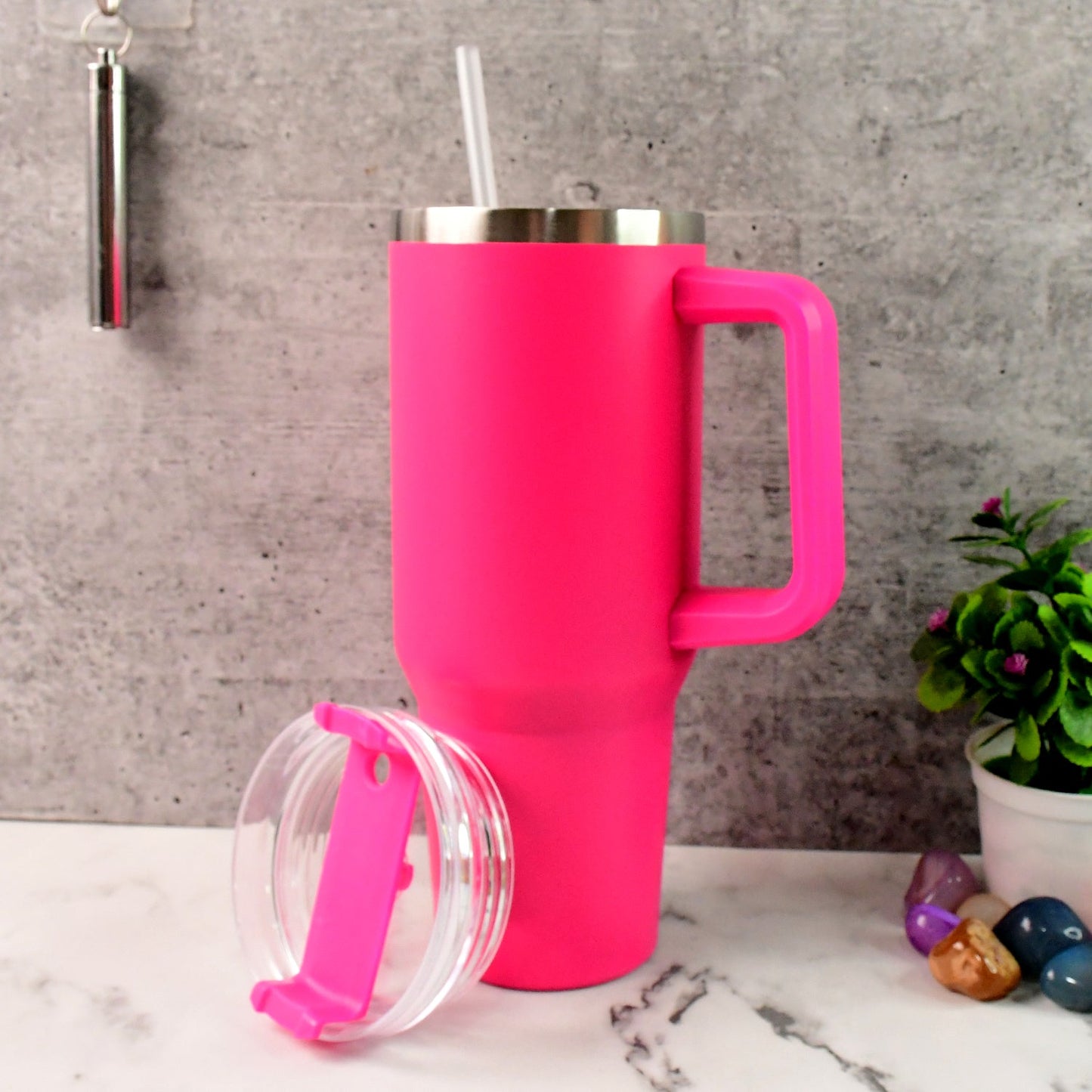 Customize / personalized Pink Extra Large Insulated Travel Mug (1200ML - 1 Pc)