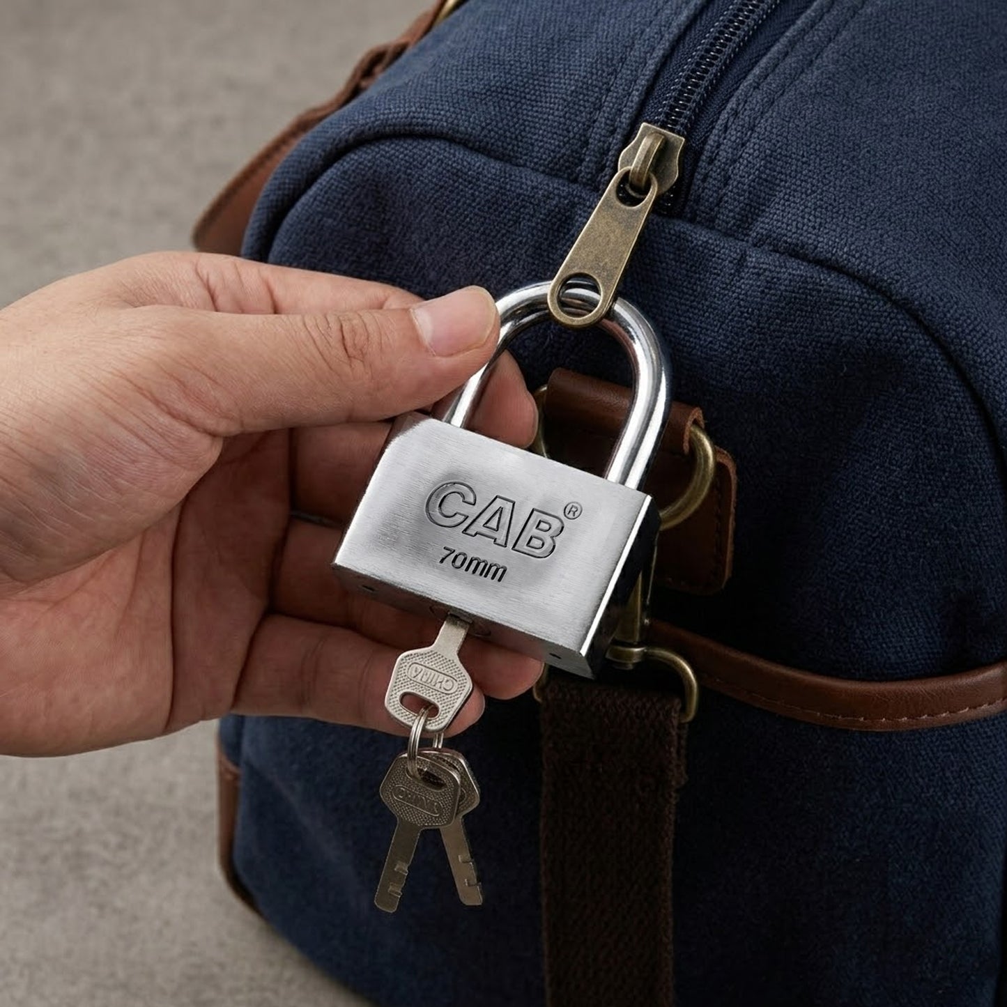 Heavy Steel Premium Square Padlock 70mm with 3 Keys Hardened Shackle for Doors