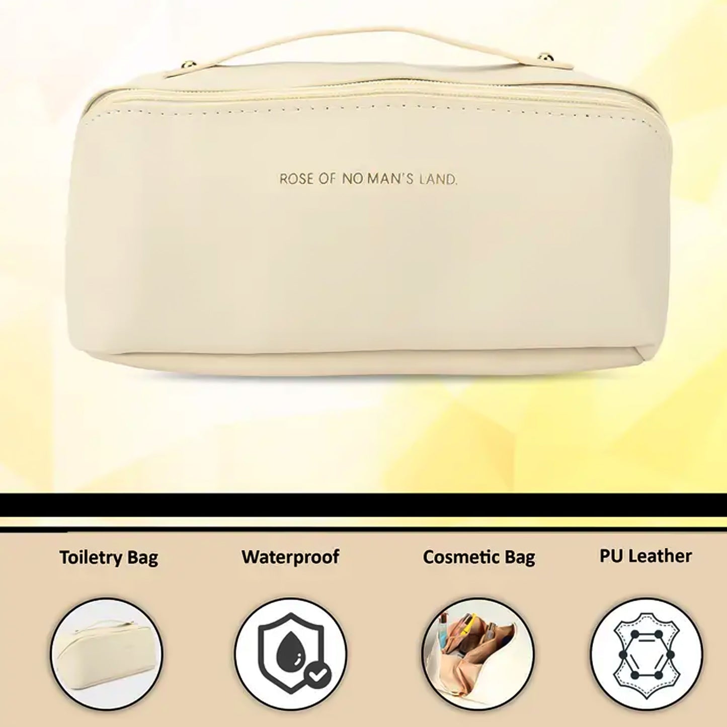 Travel Makeup & Toiletry Organizer Pouch with Zipper & Handle (1 Pc / Mix Color)