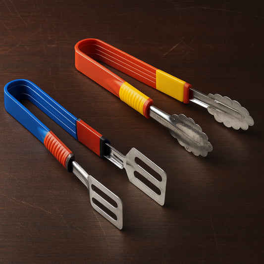 स्टेनलेस स्टील बहुउद्देशीय उपयोगिता टोंग / भोजन परोसने के लिए टोंग / रसोई और बार के लिए टोंग / फ्राइंग, क्लिपिंग, ग्रिलिंग टोंग (2 पीस सेट)