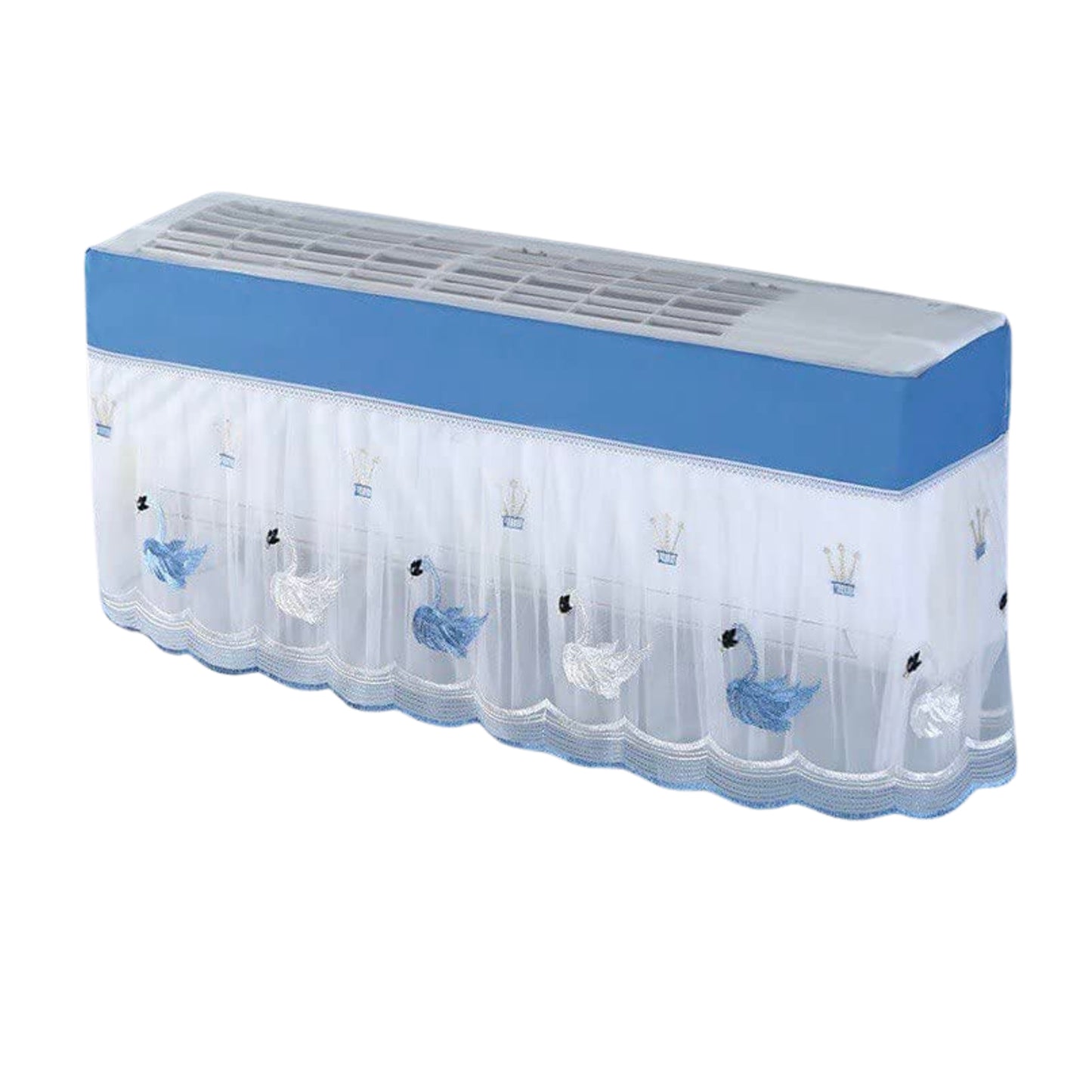 Designer embroidery on foldable AC dust cover for indoor use