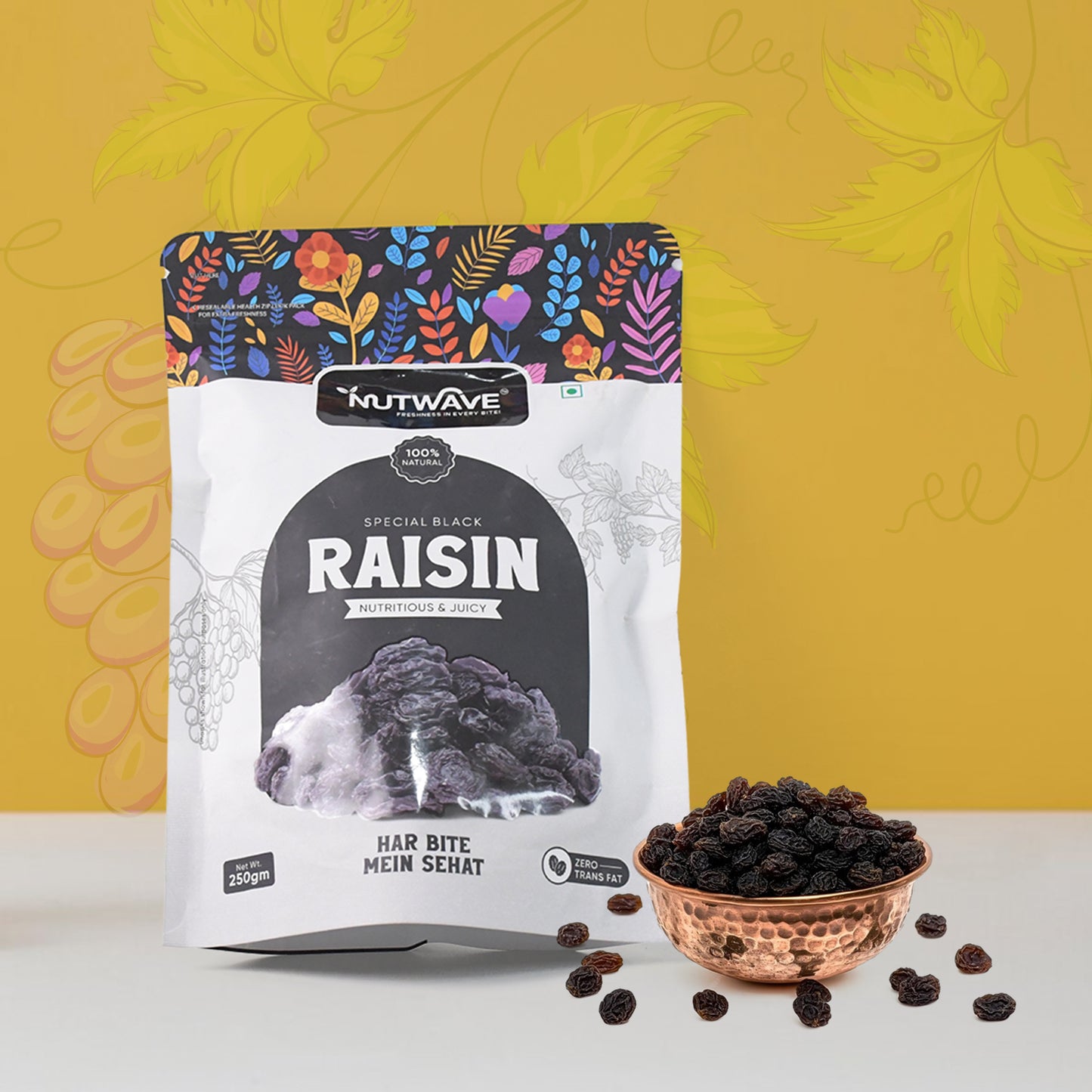 Nutewave Special Black Raisin juicy & Nutritious, dryfruits 250gm