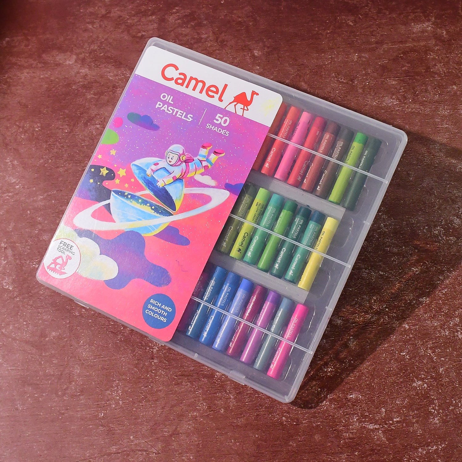 Camel Crayons with Extra Smooth Color Box - 50 Shades