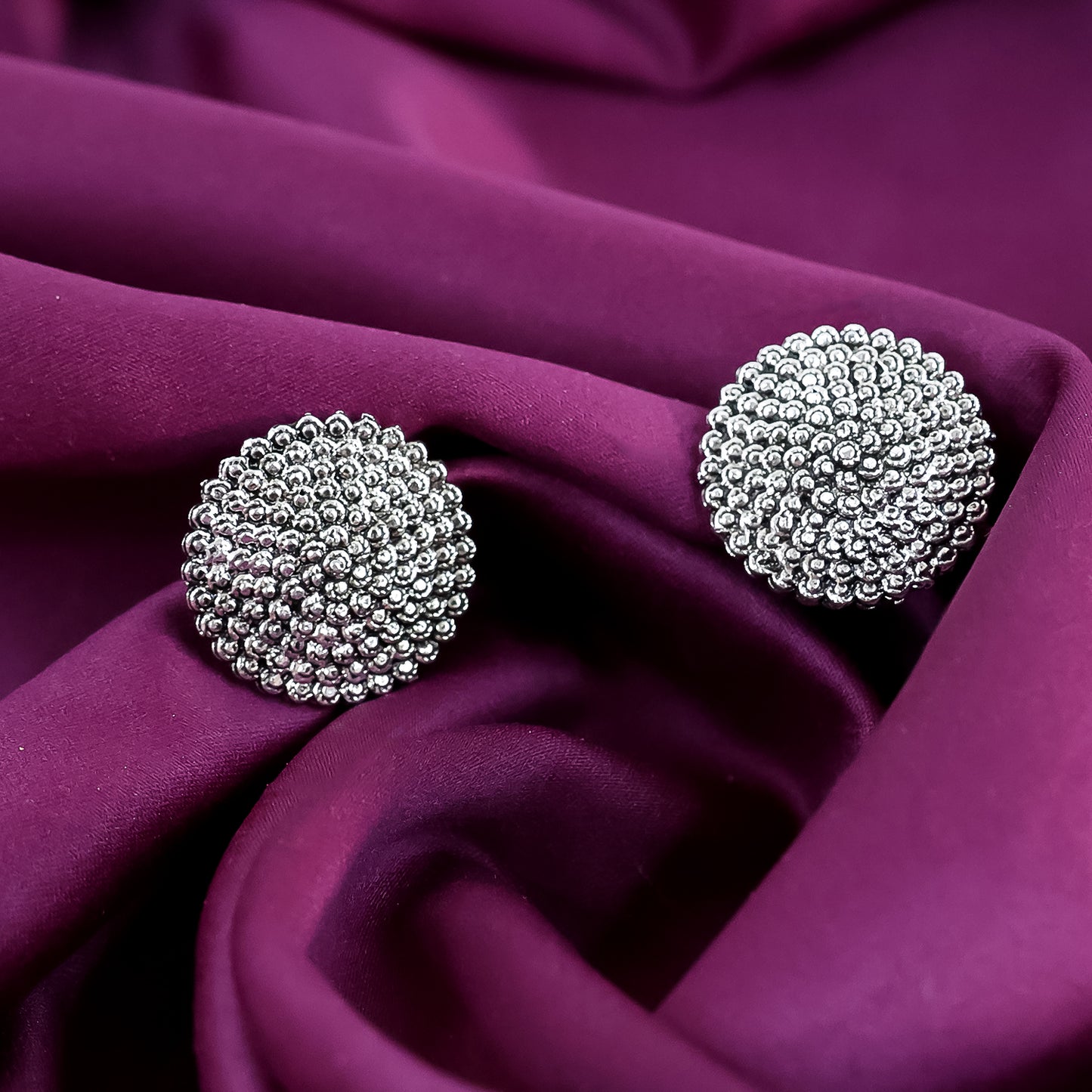 Silver Oxidised Earrings With Different Pattern (3Pc)