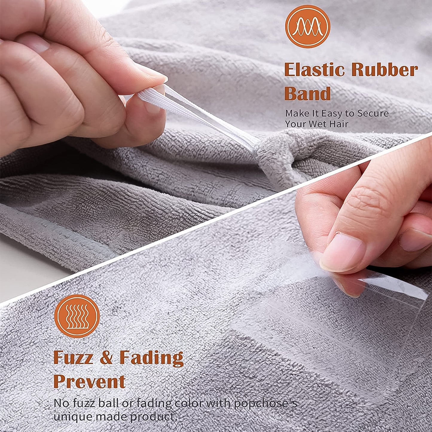 त्वरित पगड़ी बाल सुखाने वाला शोषक माइक्रोफाइबर तौलिया / सूखी शॉवर कैप्स