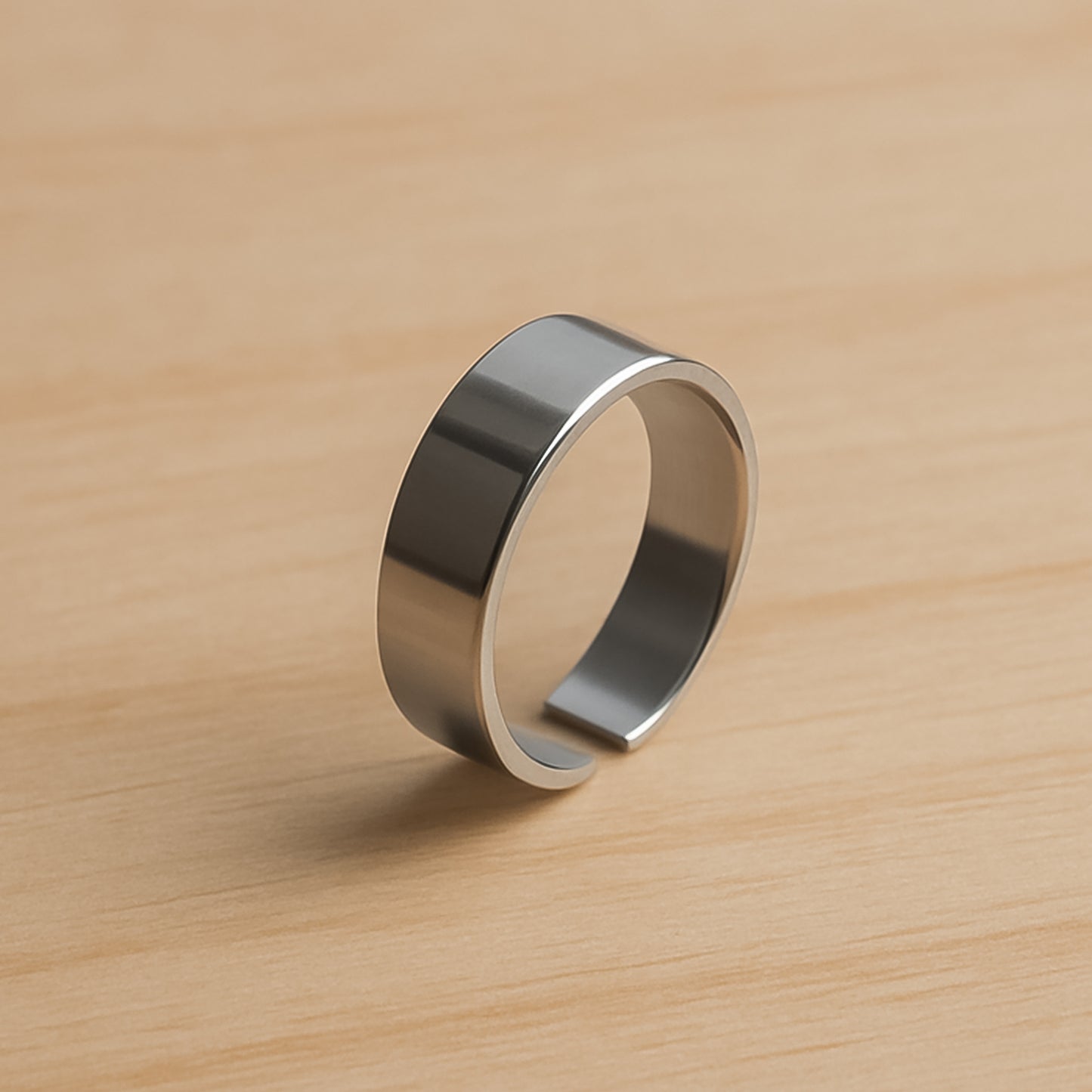 Custom Engraved Silver Stainless Steel Adjustable Ring