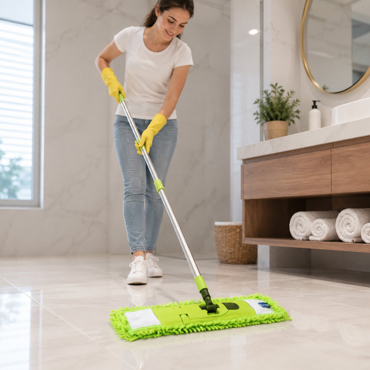 Microfiber Mop with Extendable Handle for Home & Office Cleaning (Pipe Not Inluded)