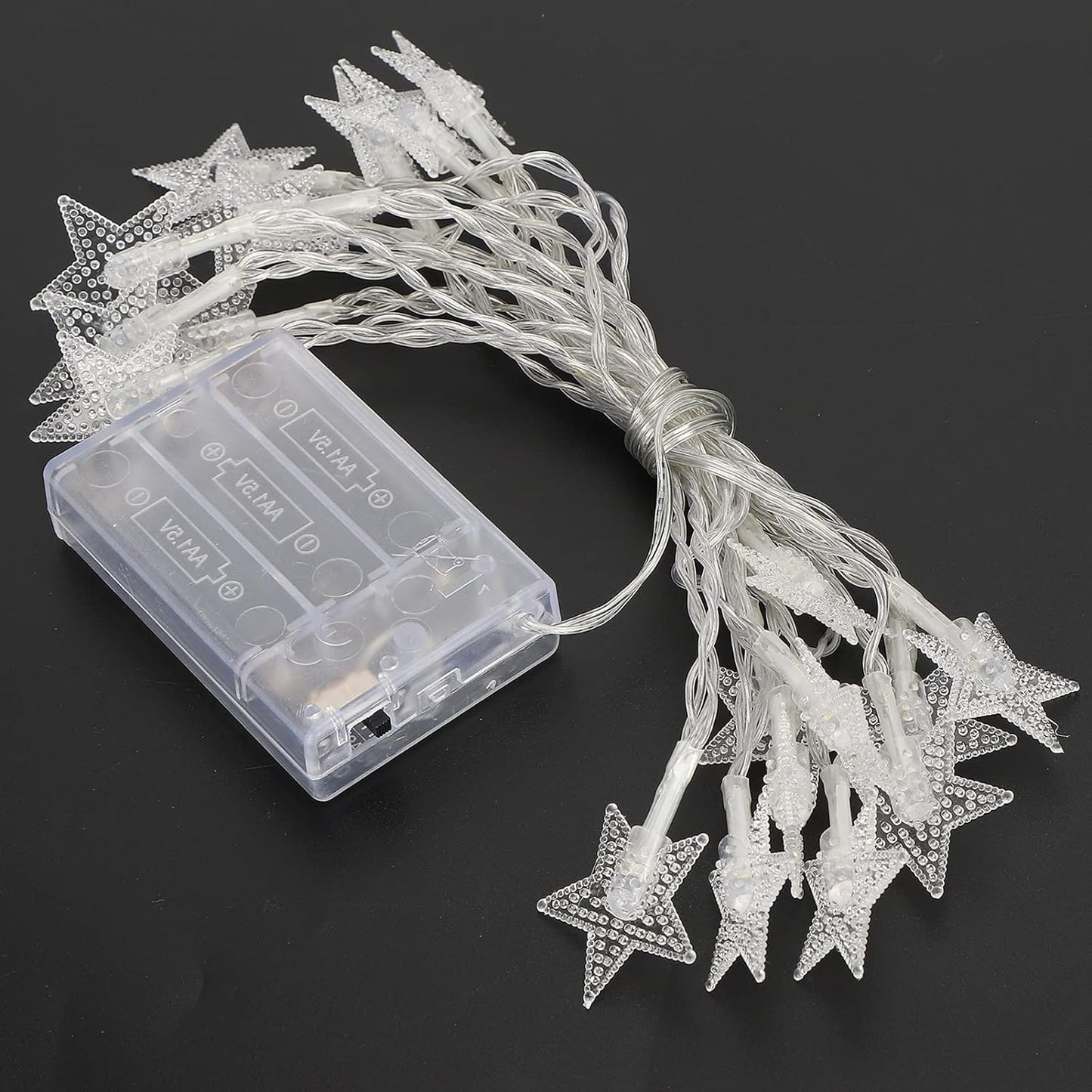 28 LED / स्टार 3.9 मीटर स्टार आकार की LED लाइट बैटरी संचालित फ्लैशिंग मोड के साथ घर की सजावट, बच्चों के कमरे, वाटरप्रूफ दिवाली और शादी की LED क्रिसमस लाइट इनडोर और आउटडोर लाइट, त्यौहार की सजावट के लिए (मल्टीकलर बैटरी शामिल नहीं 3.9 मीटर)