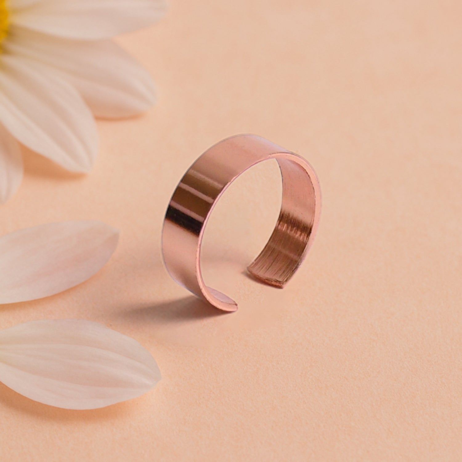 Custom Engraved Rose Gold-Plated Adjustable Stainless Steel Ring