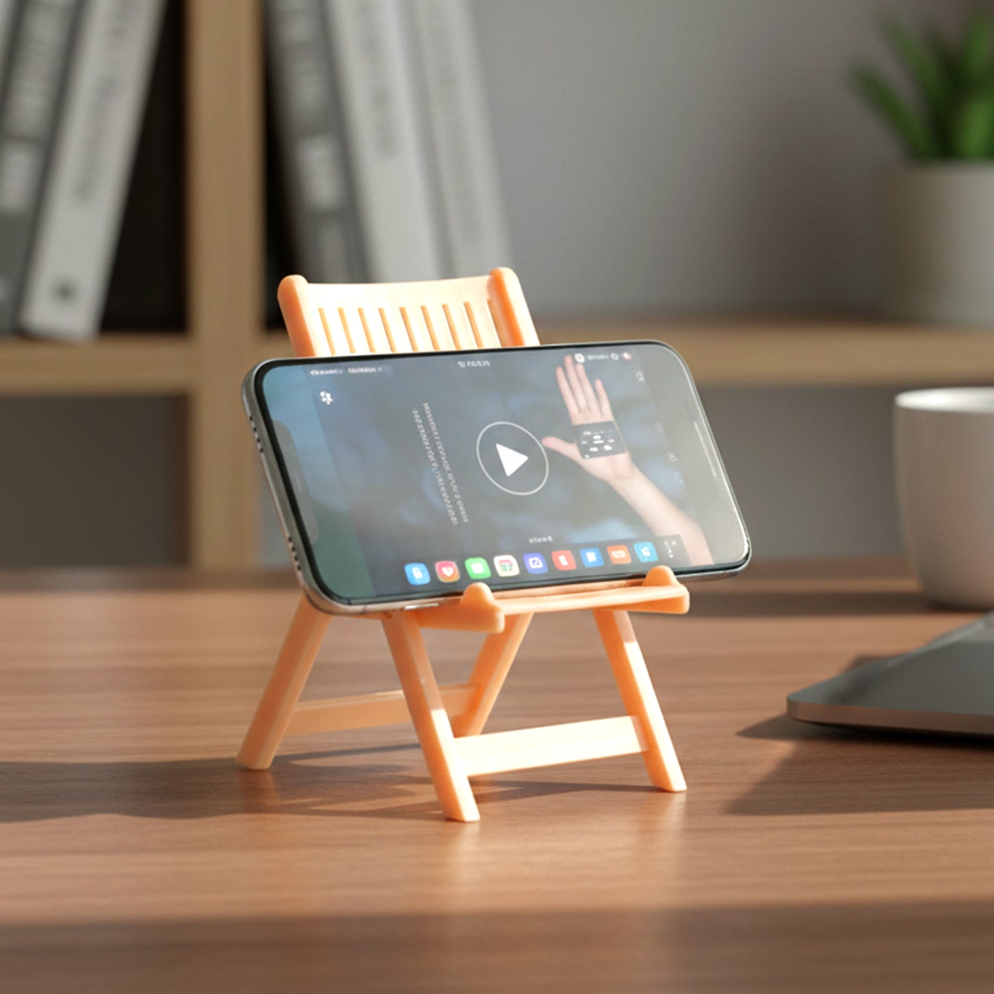 Mini Chair Shape Mobile Stand Holder (1 Pc / Peach Color)