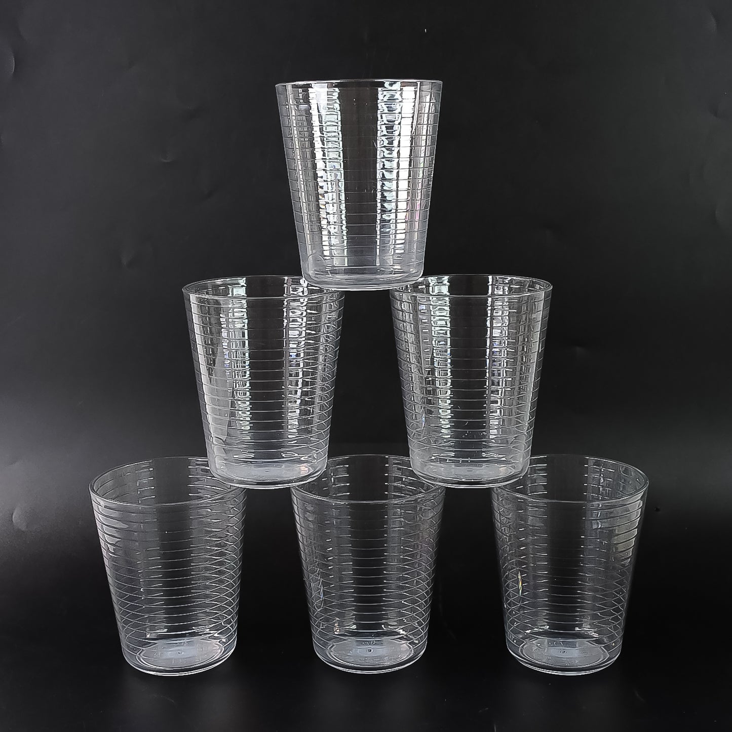 Apex Pyramid Ringo Plastic Glass – 300ml Approx | Durable, Crystal-Clear Tumbler
