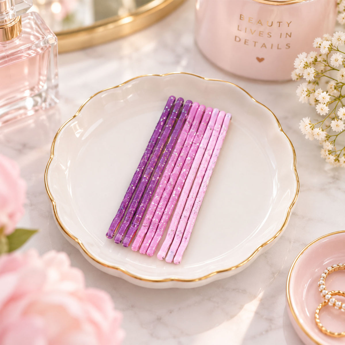 Metal Hair Pins Glitter Finish - 03.jpg