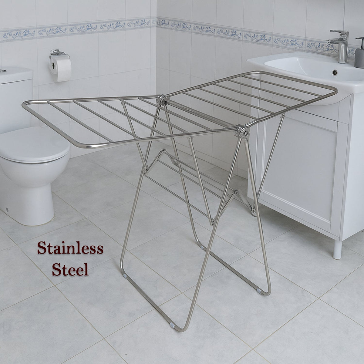 Cloth Drying Stand – Heavy Duty Foldable Stainless Steel Laundry Rack