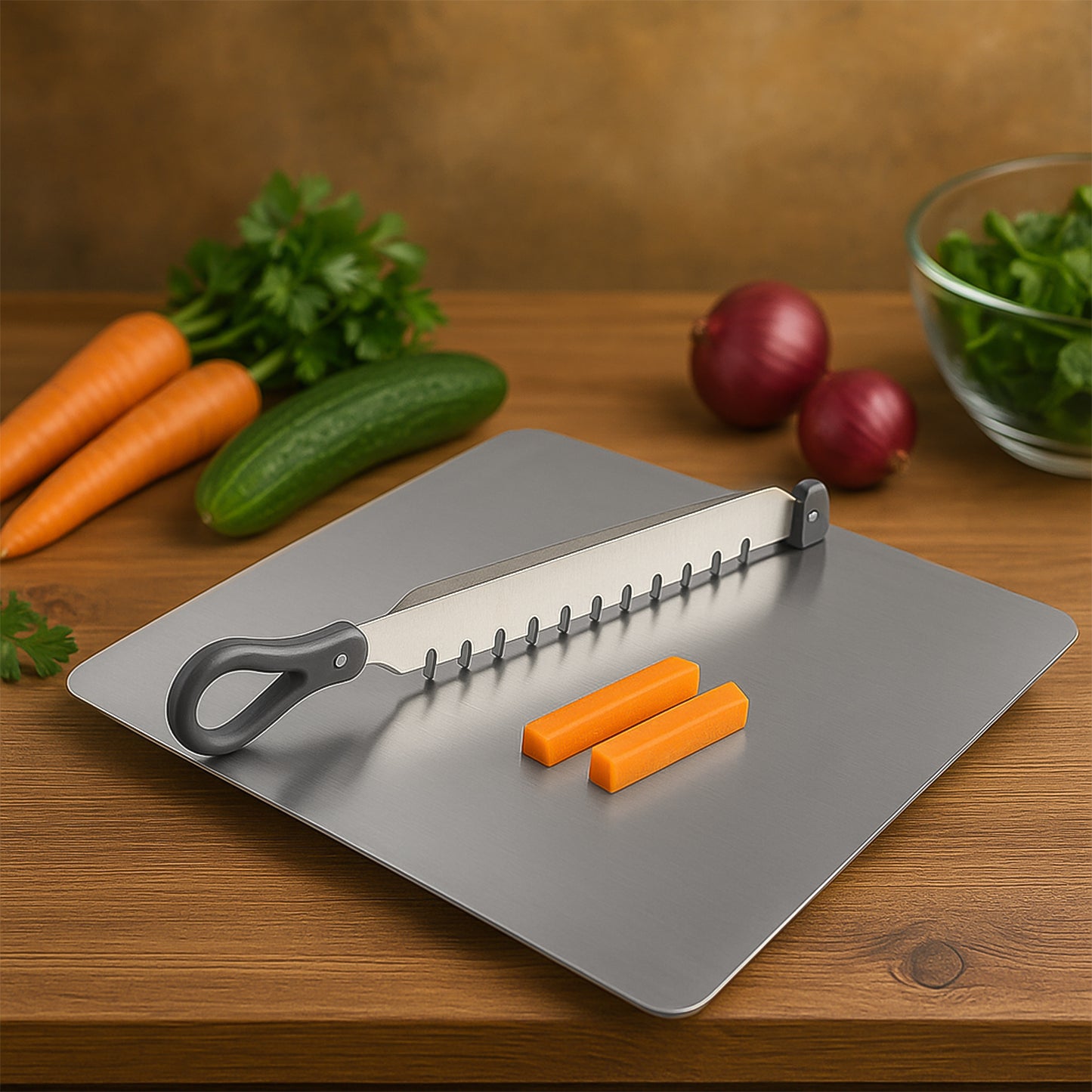 Supermom Stainless Steel Multifunctional Cut & Chop Vegetable Slicer Tool (1 Pc)