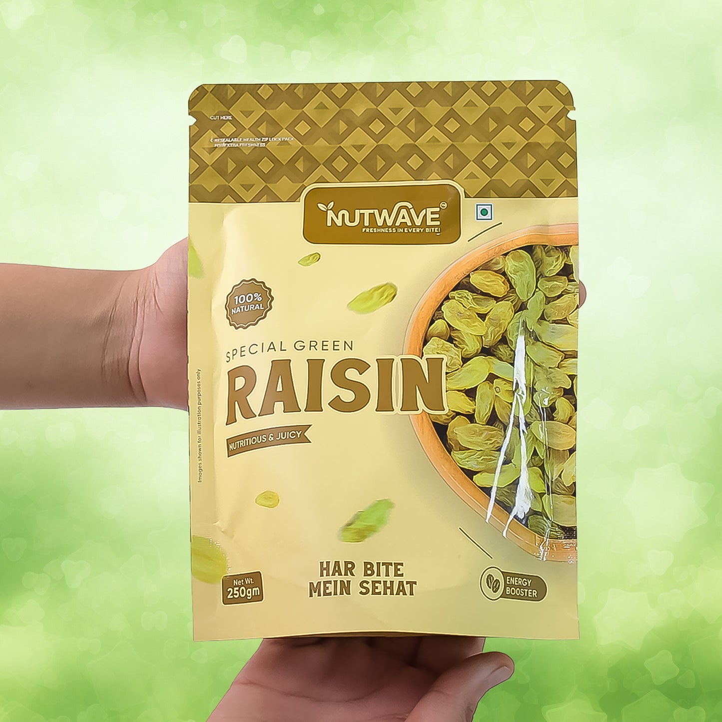 Nutwave Special Green Raisin, dryfruits 250gm