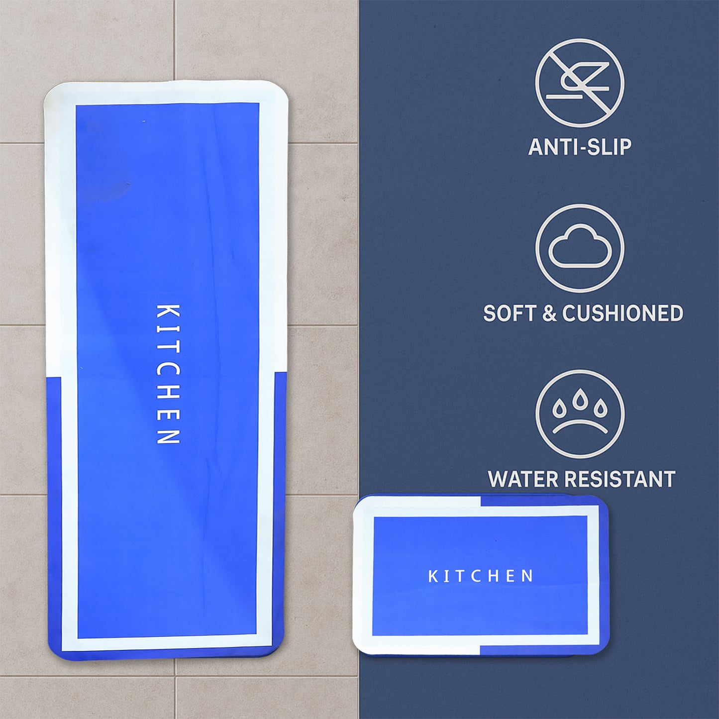 Premium Anti-Slip Kitchen Floor Mat (1 Set)