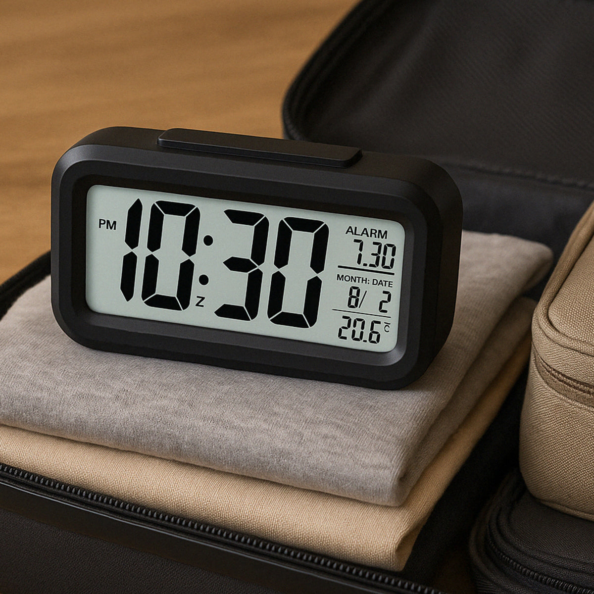 Digital LED Alarm Clock with Temperature Display for Bedside (1 Pc)