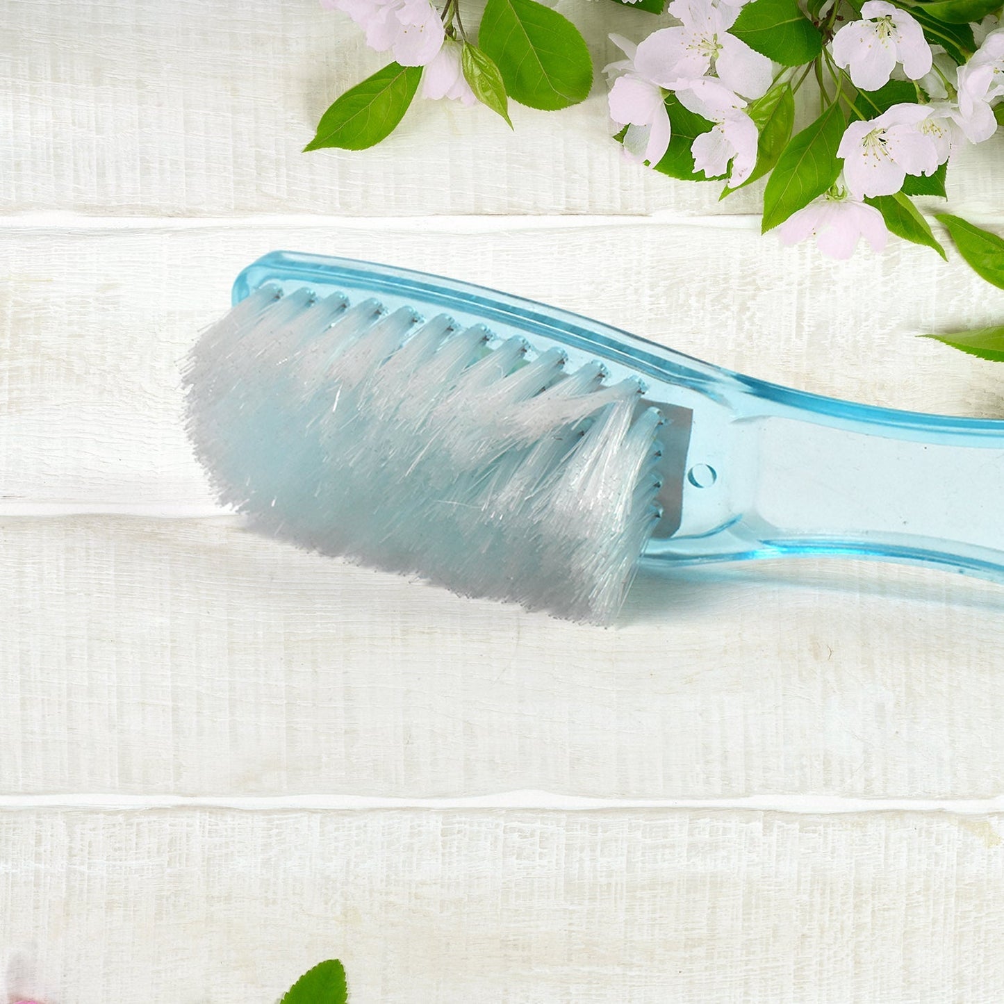Close-up of scrubbing brush bristles