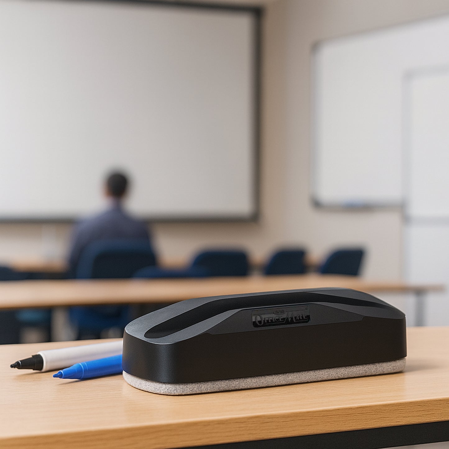 Officemate White Board Duster (Without Markers) – Durable Plastic Body, Soft Felt Surface, Easy Grip for Smooth Cleaning