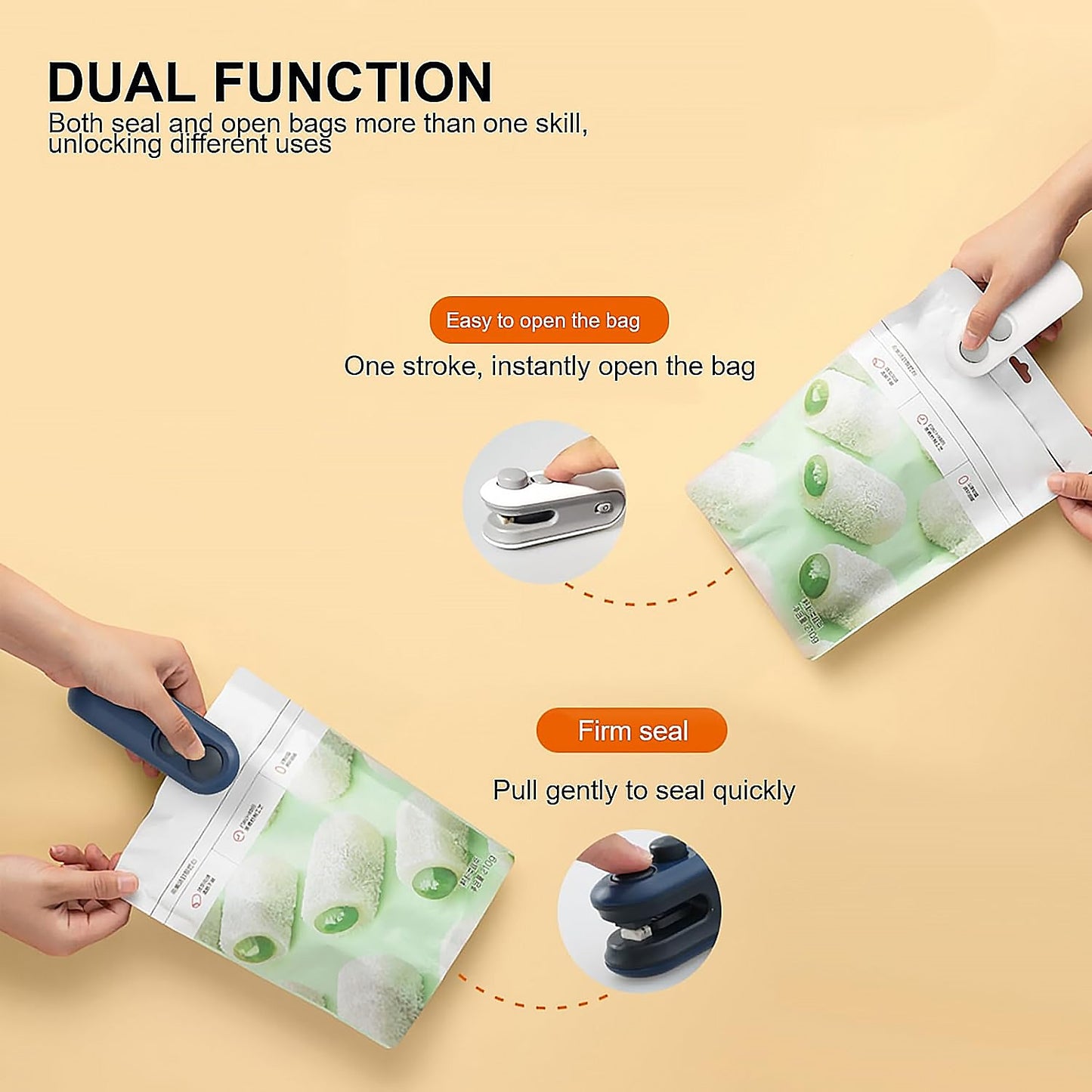 Customize Mini Bag Sealer, 2 in 1 Seal & Cutter Heat Sealers