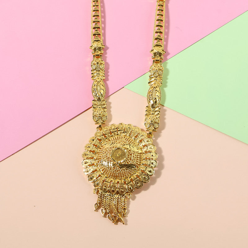 Golden Radiance Round Mandala Necklace Set – Trending Festive & Bridal Jewellery Ensemble