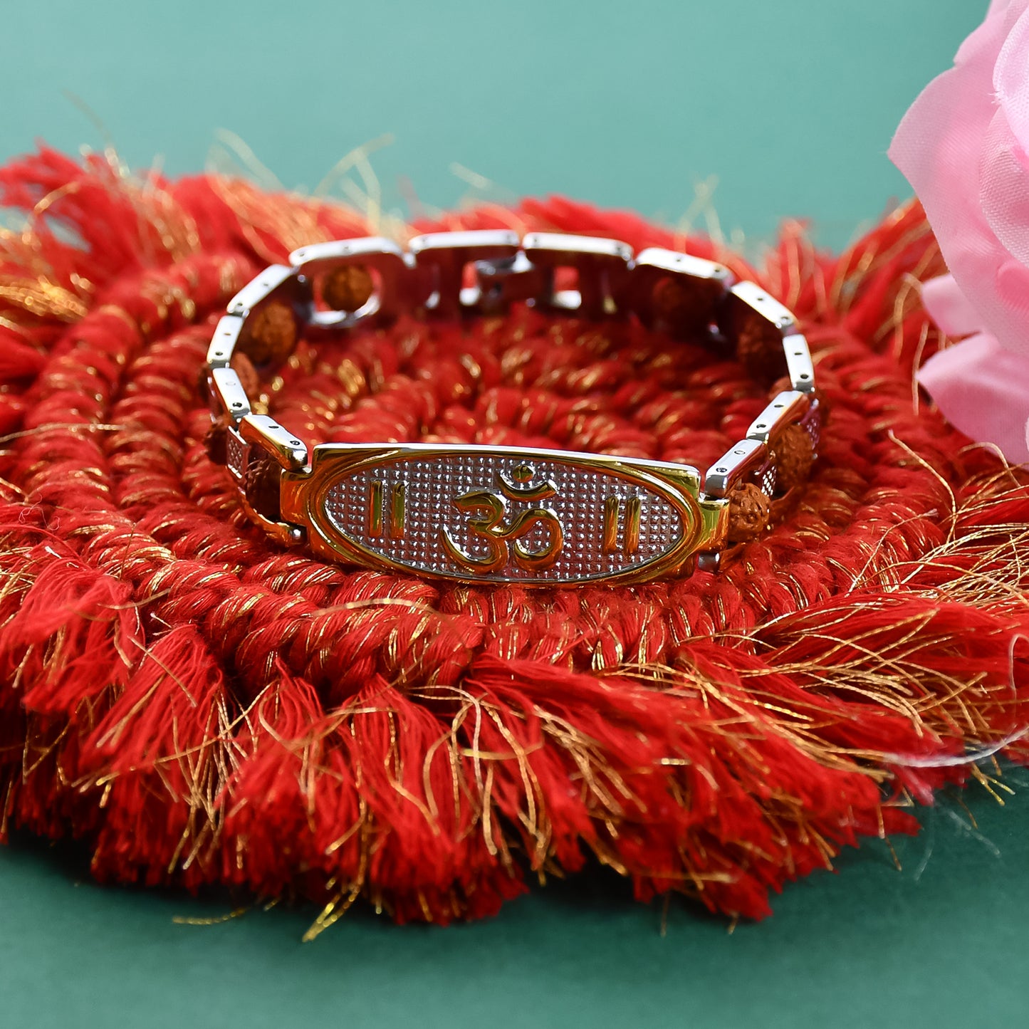 Om with Rudraksha Beads  Bracelet: Divine Energy, Healing, and IGP Guarantee Plating
